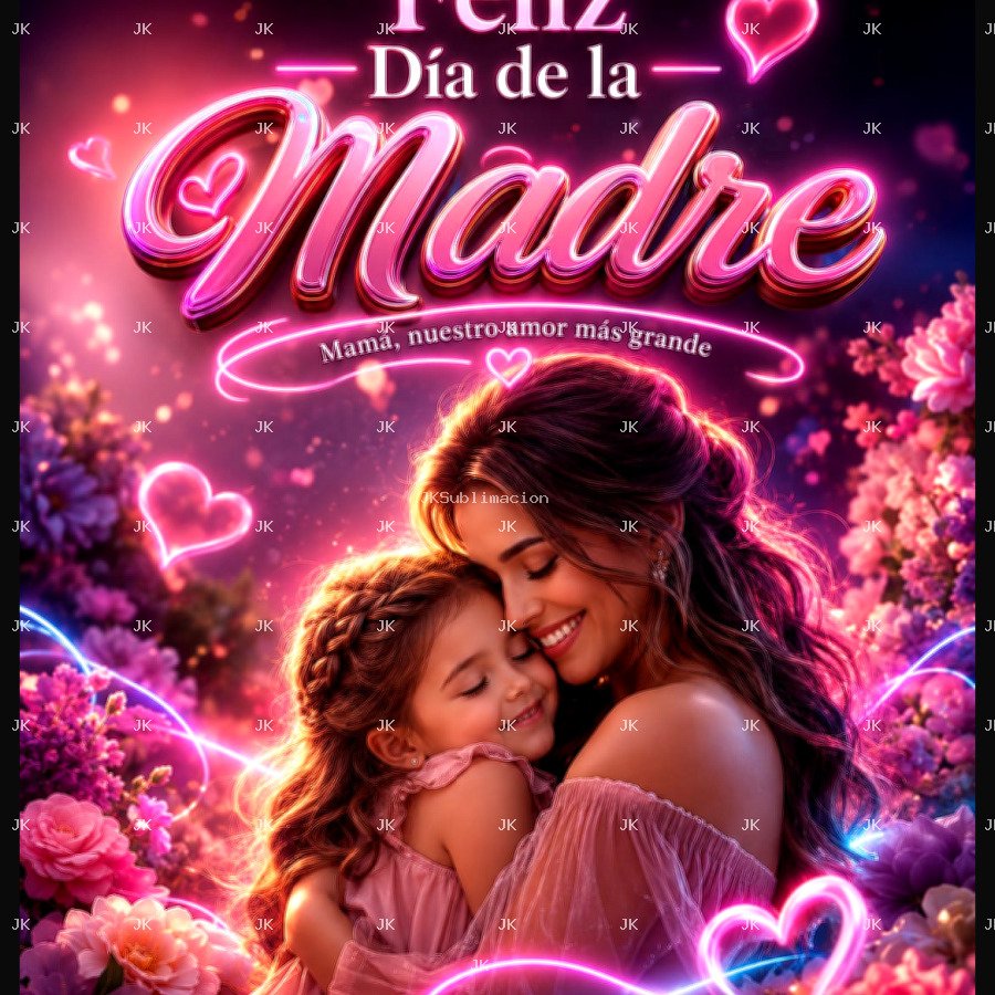 Cuadro Feliz Día de la Madre – 4500 × 5400 px – 300 DPI