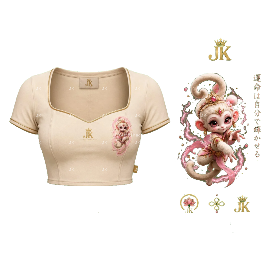 Diseño Digital Premium Mona Mágica 3D JK para Blusa de Mujer