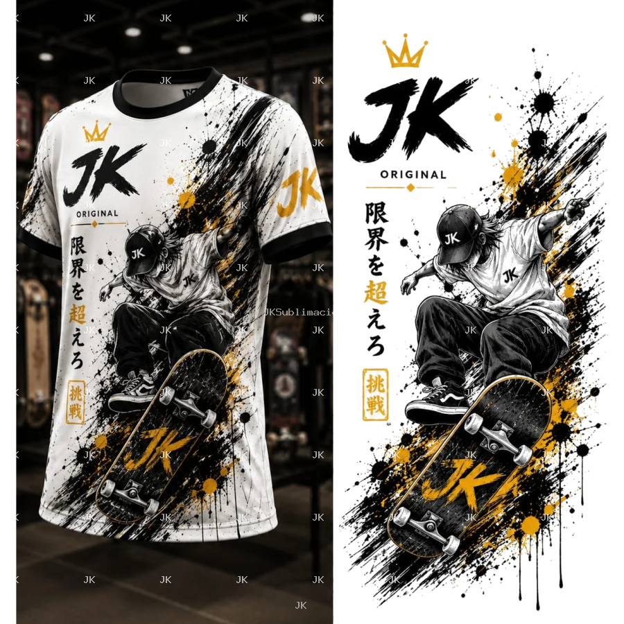 Diseño Digital JK Skate Urbano – para Camisa de Hombre