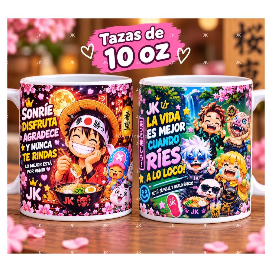 Pack de 2 Diseños Digitales JK para Tazas de 11 oz | PNG 300 DPI | Sublimación