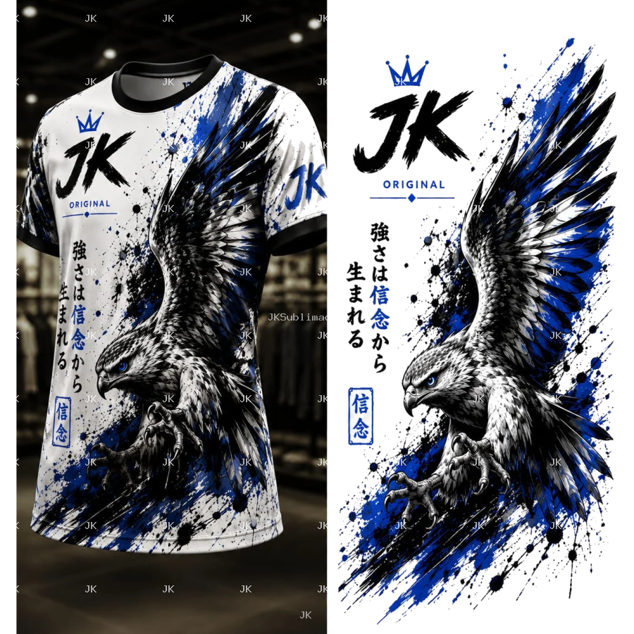 Diseño Digital JK Águila Azul – para Camisa de Hombre