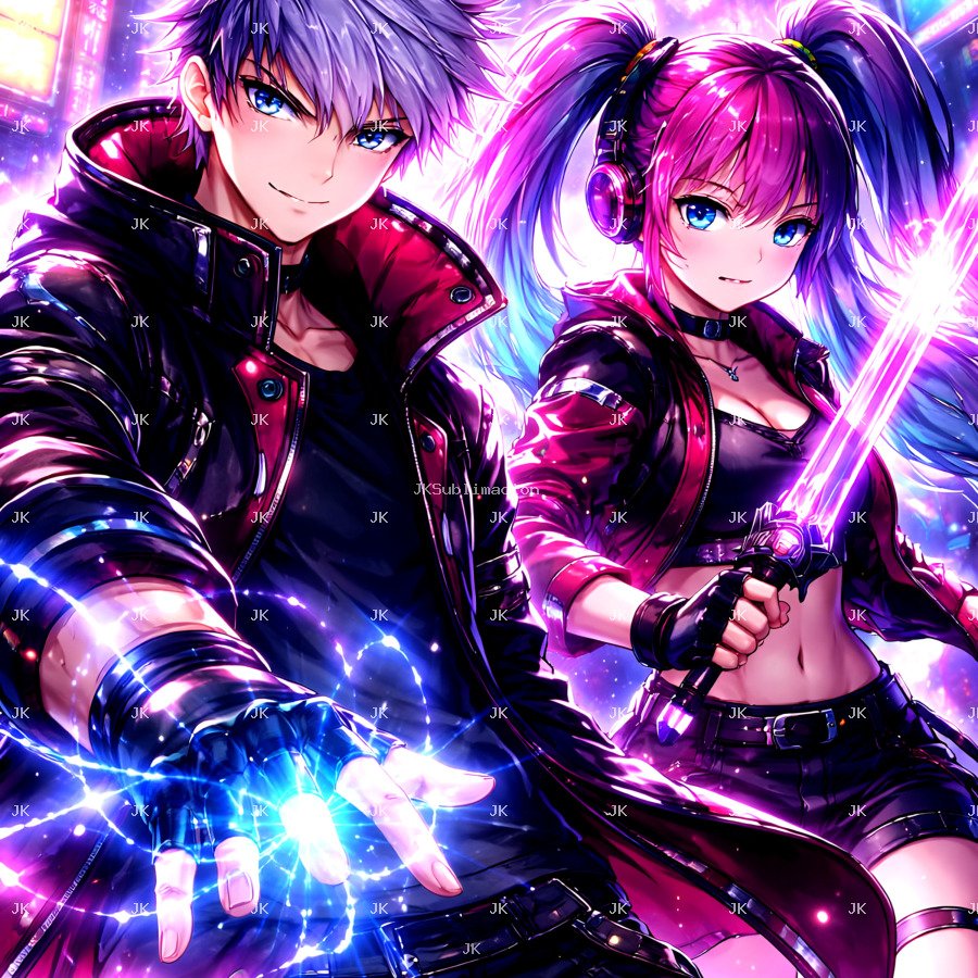 Anime Neon Energía HD Vertical