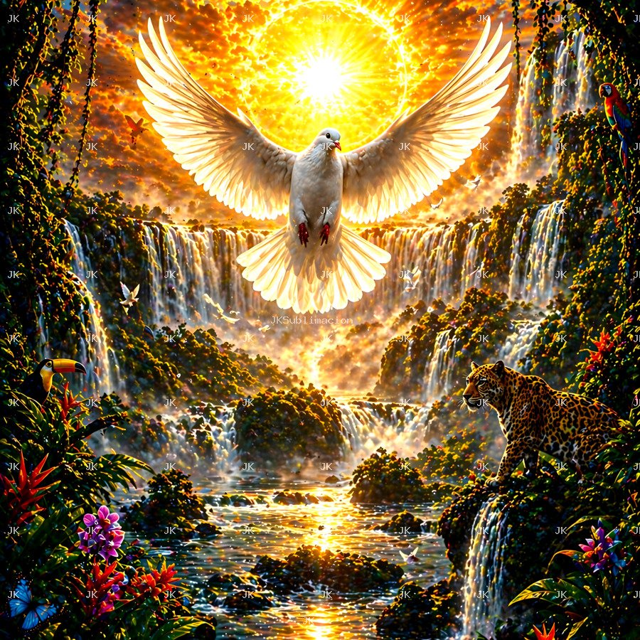 Paloma Blanca Épica en Cataratas Doradas – 4500x5400