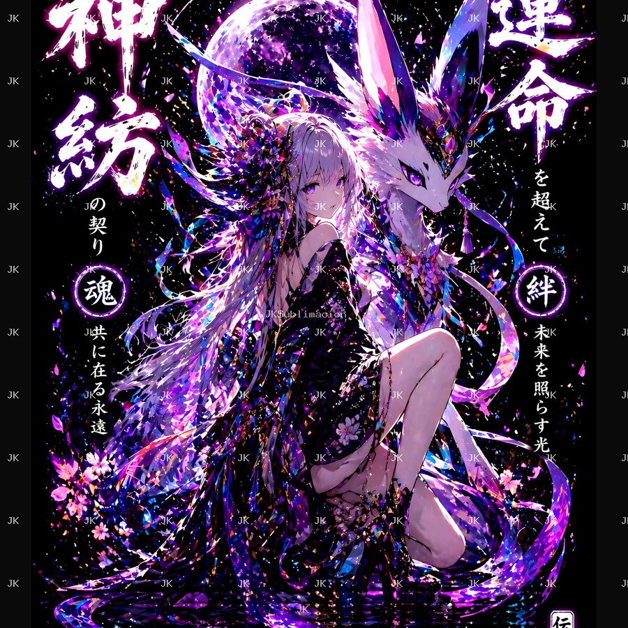 Espíritu Manga Neón 4K | Diseño Sublimación 4500x5400