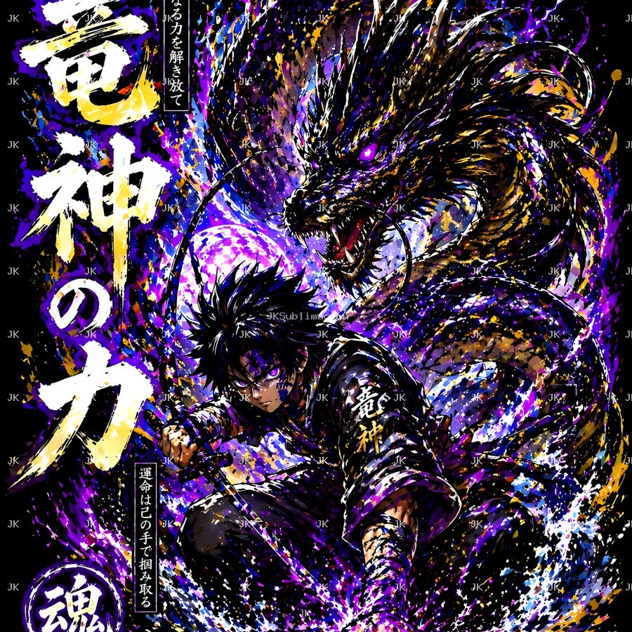 Fuerza dragon y Azul Manga 4K | Diseño Sublimación 4500x5400