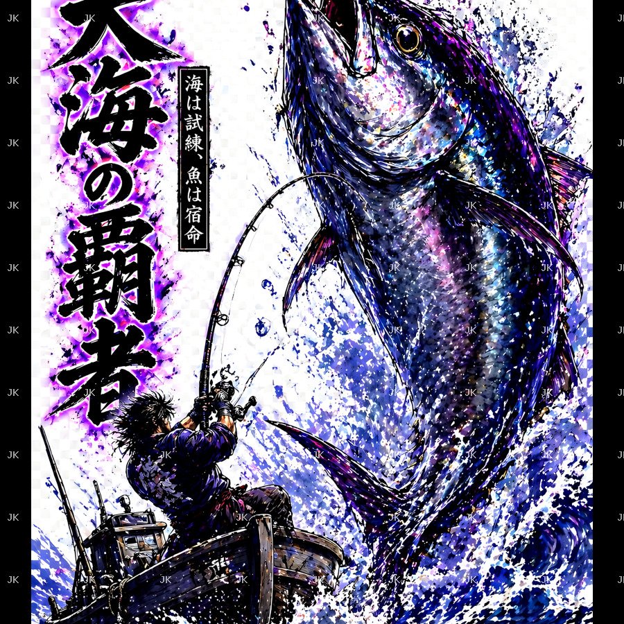 Hombre Anime con Pez Koi – Diseño Japonés Energía Acuática 4500x5400