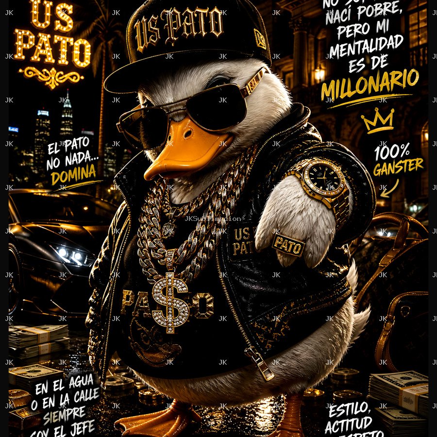 🦆💰 Pato US – Gangster Neon Street 4500x5400