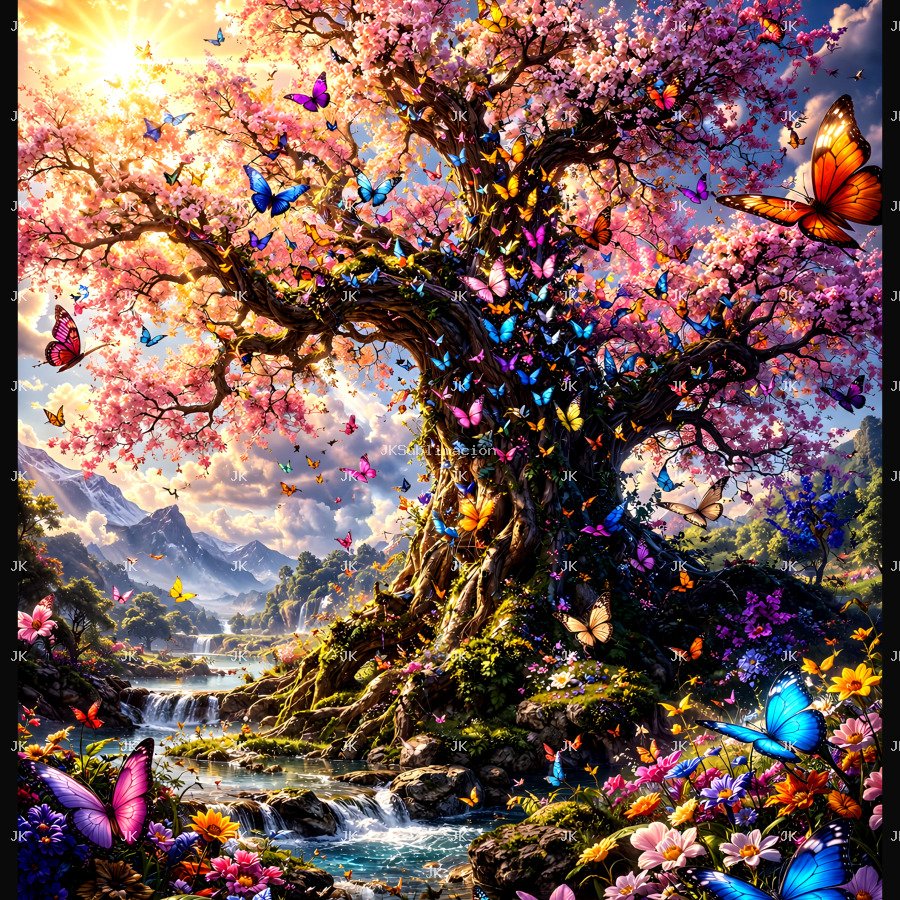 Butterfly Fantasy Tree 4500x5400