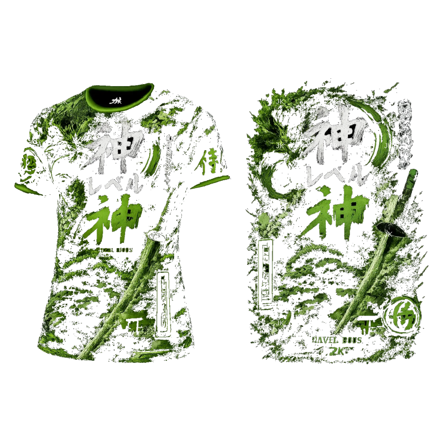 Camisa Hombre Samurai Verde JK – Anime PNG Transparente 4500x5400