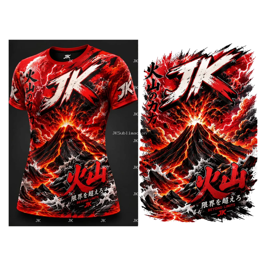 Volcán Fire Hombre PNG 4500x5400 – Camisa Streetwear Edition