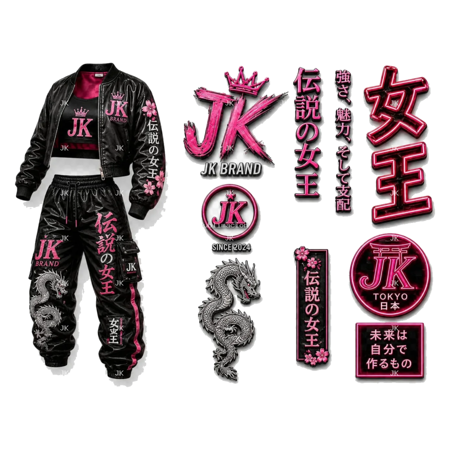 JK Queen Japanese Set PNG 4500x5400 – Anime Techwear Edition