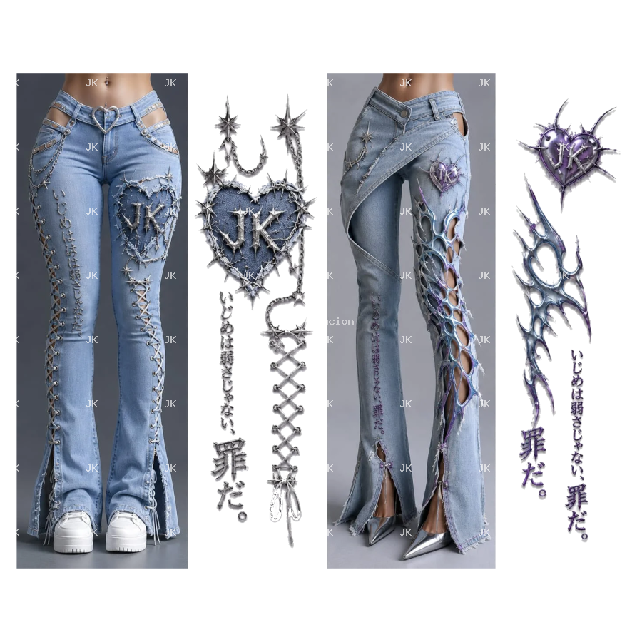 Diseño para Pantalón JK Frozen Heart – Edición Crystal Ice 3D