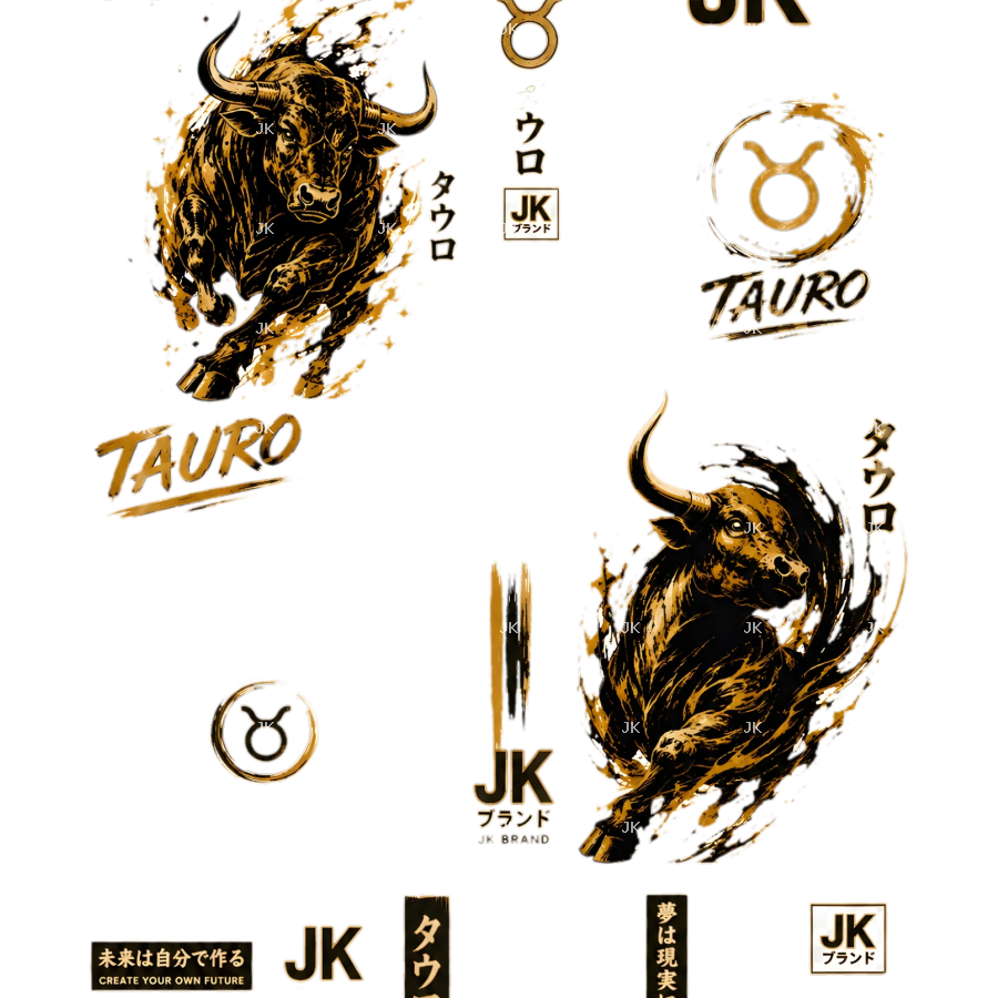 Diseño Digital JK Tauro Dorado para Camisa o Pantalón