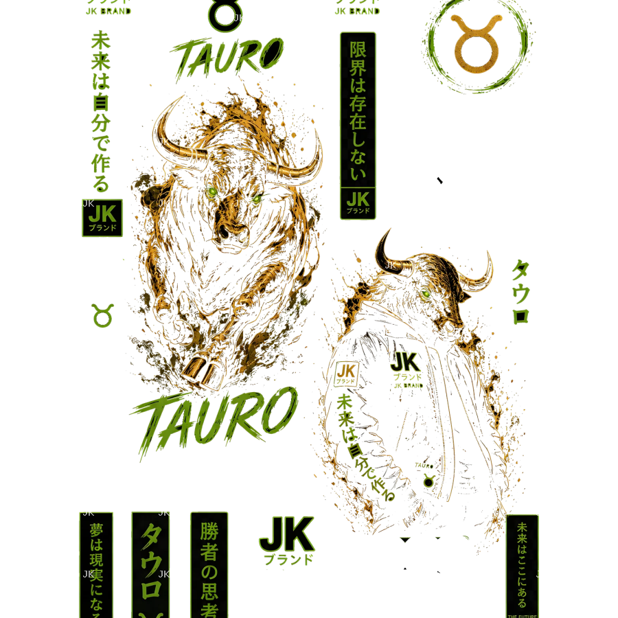 Diseño Digital JK Tauro Dorado para Camisa o Pantalón