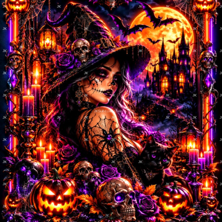 Cuadro Halloween – Bruja Nocturna – 4500 × 5400 px