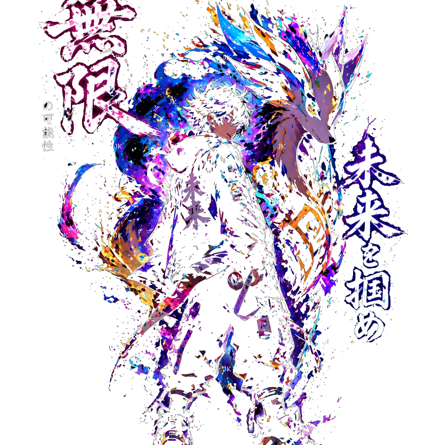 Diseño Digital JK Guerrero Japonés con Dragón Azul para Camisa de Hombre