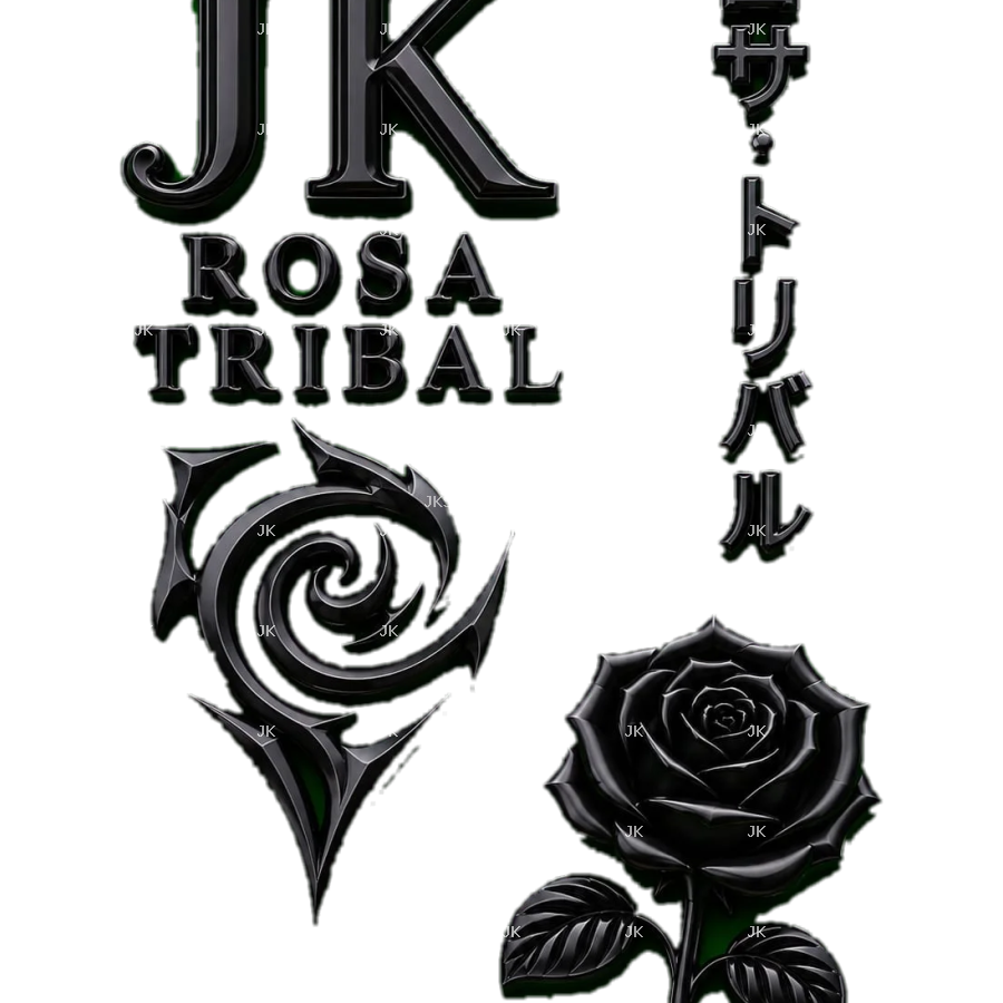 Diseño Digital Rosa Tribal Negra JK para Vestido de Mujer
