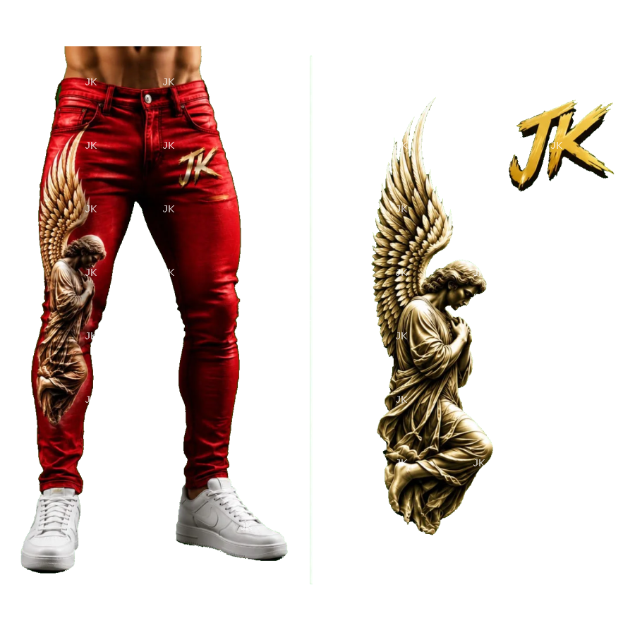 Diseño Digital JK Ángel Dorado 3D para Pantalón de Hombre