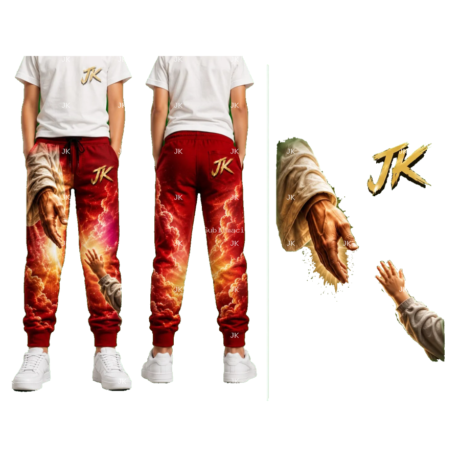 Diseño Digital JK Manos de Dios 3D para Pantalón de Hombre