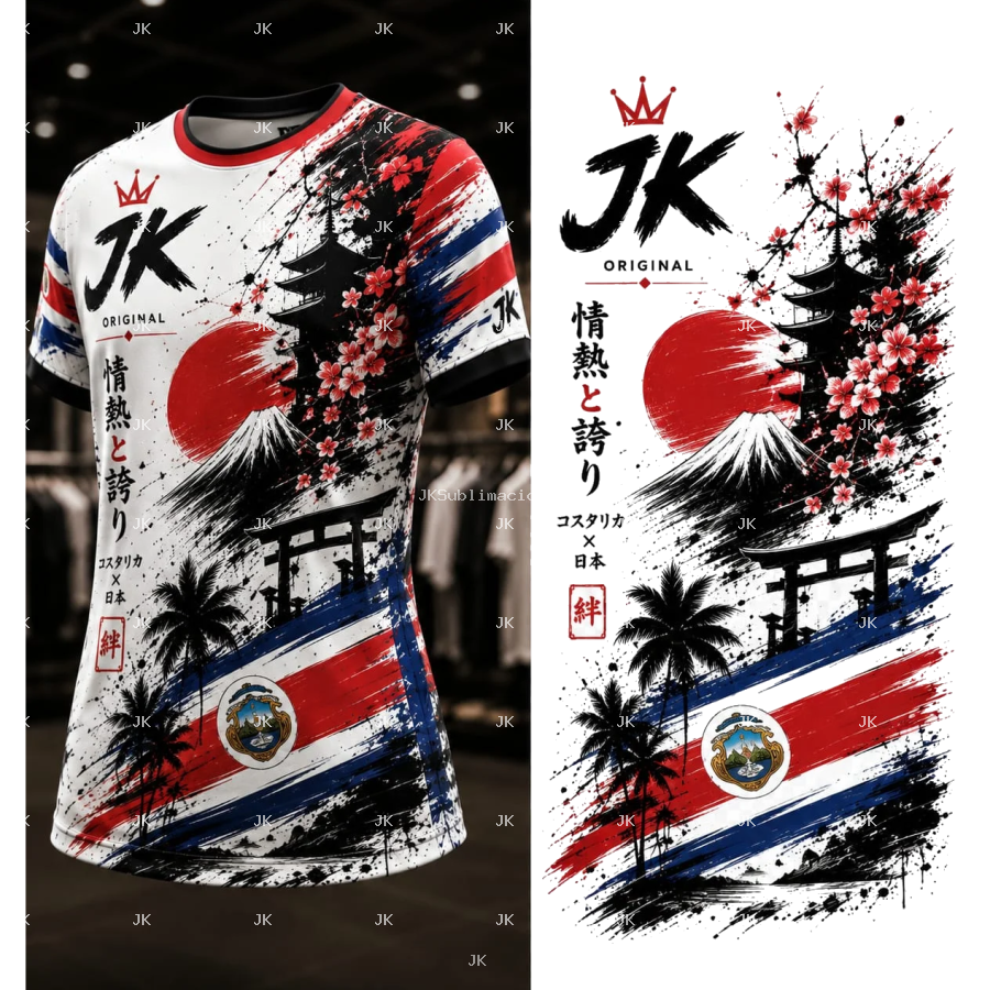 Diseño Digital JK Costa Rica y Japón – para Camisa de Hombre