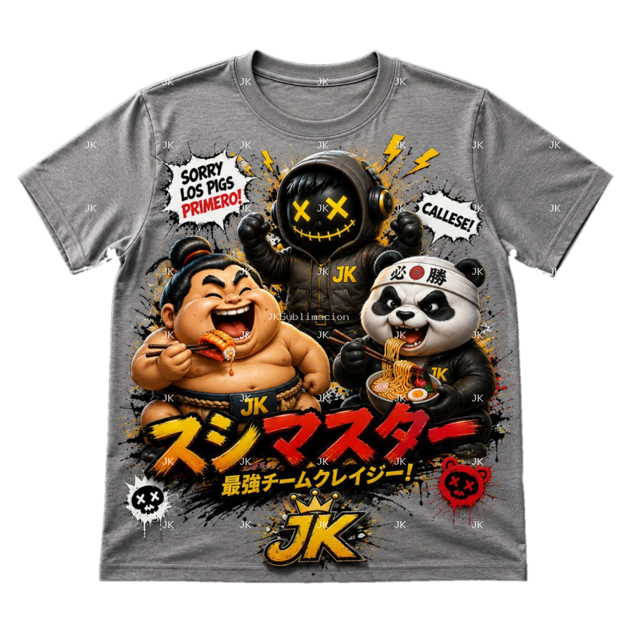 Diseño Digital Amigos Divertidos con Panda para Camisa de Niño – JK