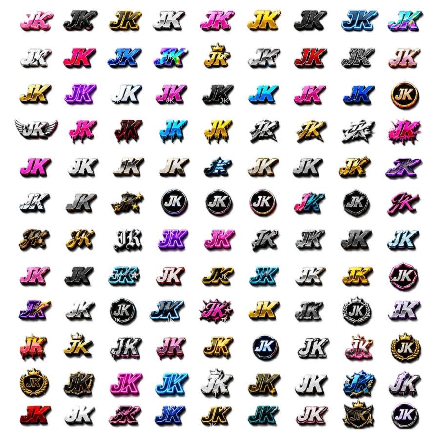 Pack de Diseños Digitales de Marca JK – Diferentes Estilos y Colores